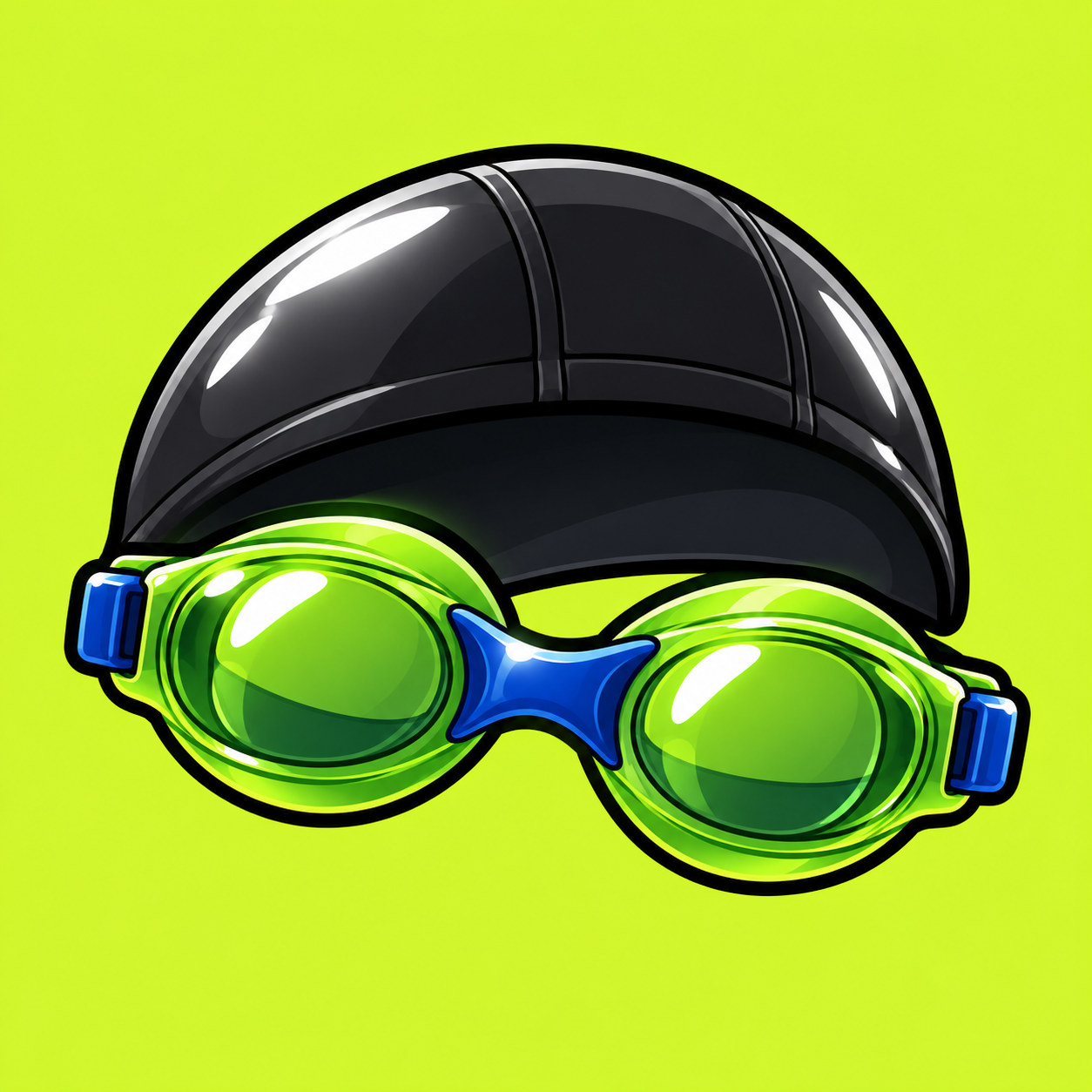naskit goggles and swim cap character art